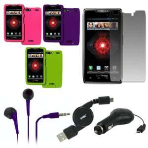 Hot Pink, Neon Green, Purple) + 3.5mm Stereo Earbud Headphones (Purple 