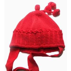  Red Crochet Baby Hat Summet Infant Hat With Strings Size 1 