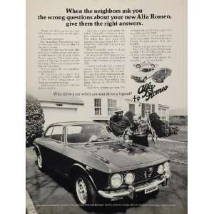 1974 Alfa Romeo 2000 GTV SPIDER Veloce Convertible Ad   Original Print 