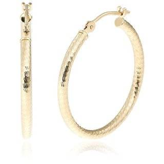   Duragold 14k Yellow Gold Square Hoop Earrings, (1 Diameter) Jewelry