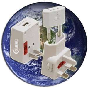  Universal World Wide Travel Charger Adapter Plug with Built in USB 