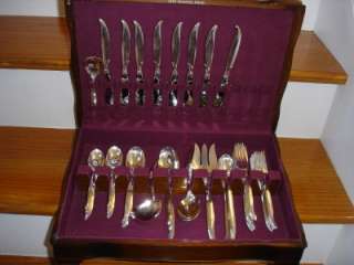 61 PC ROGERS IS SILVERPLATE FLATWARE SET FLAIR 1956  