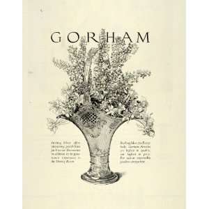 1923 Ad Gorham Sterling Silver Interior Decoration   Original Print Ad