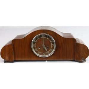    German Art Deco Westminster Mantle Clock Walnut