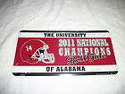 Alabama Crimson Tide 2011 Football Championship Metal Tag License 