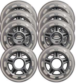 Clear / Silver Inline Skate Wheels 80mm 78a 8 Pack  