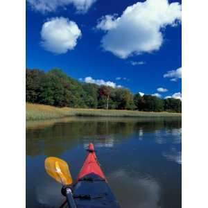  Bow of a Kayak in the Royal River, Maine, USA Photographic 