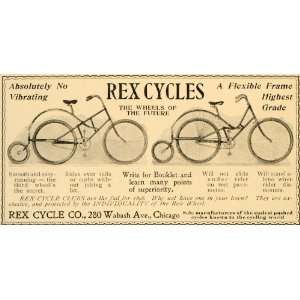  1898 Ad Rex Cycle Three Wheel Bicycles Antique Chicago 