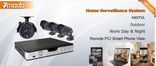   4CH CCTV Security Outdoor Camera DVR System 500GB 846655003511  