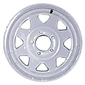   Badger WS1555W 15X5 5 th Spoke Wheel White with Pin Stripe Automotive