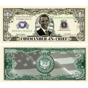    TEN (10) President Obama Million Dollar Bills 