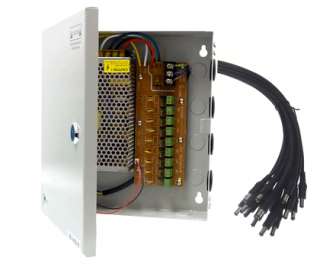 CH Power Supply Box CCTV Camera 9 Port 12V,+ Pigtail  