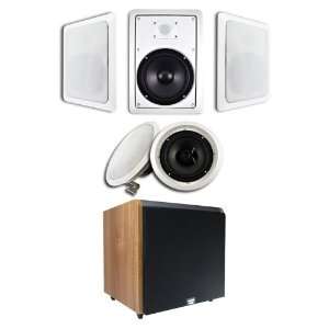 /Ceiling 8 Speaker System (HT 85) w/Maple 15 Powered Home Theater 