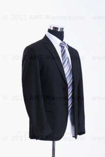 Male mannequin torso   pinnable fabric dress form   Black Fabric H 102