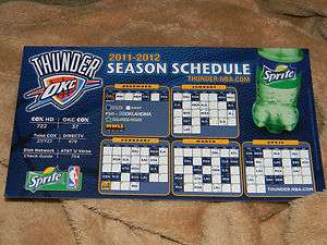 2011  2012 Oklahoma City Thunder Magnetic Schedule Kevin Durant OKC 