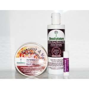  African Black Soap Body Wash & Rum and Blackcurrant Shea Butter Lip