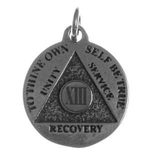 Alcoholics Anonymous Mini Medallion, 13 Year (XIII), 13/16 Wide 1 1 