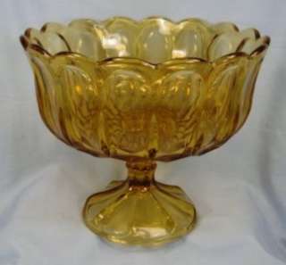 Beautiful FAIRFIELD AMBER GLASS OPEN COMPOTE FRUIT BOWL Pressed Glass 
