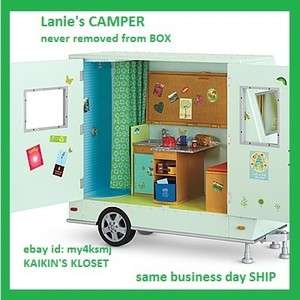 American Girl LANIES CAMPER and GEAR Set for Lanie Doll + accessories 