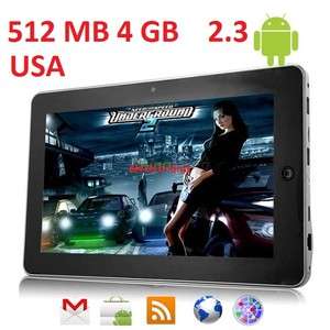 NEW 10 ANDROID 2.3 TABLET HDMI FLASH 10.3 CAMERA 512MB 4GB  