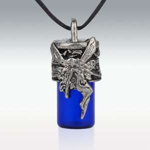 Angel Fairy Cobalt Glass Cremation Jewelry   