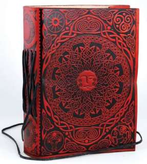 Sun and Moon Leather Blank Book Journal Book of Shadows  