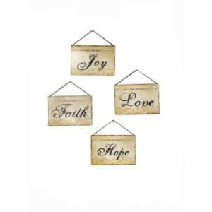  Hope, Faith, Love and Joy Antique Letter Words Wall Décor 