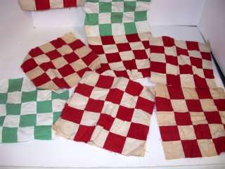 Antique Unfinished Handstitched Quilt Top ~ 47 x 62 ~ All Cotton ~ Red 