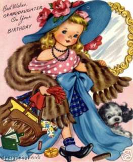 Vintage Refrigerator Magnet Birthday Granddaughter V2  