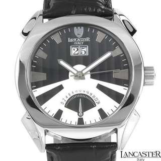 660 Lancaster ola0346ss Mens Date Lanza Black 43mm Watch new in box 