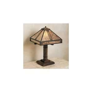   12 CR AC Prairie 1 Light Table Lamp in Antique Copper with Cream glass