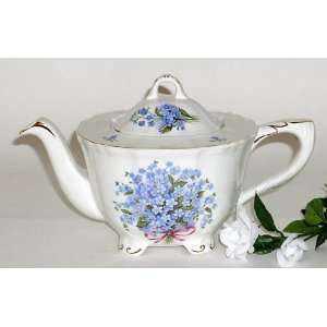  Antique Crown Dorset 8 cup Forget Me Not English teapot 