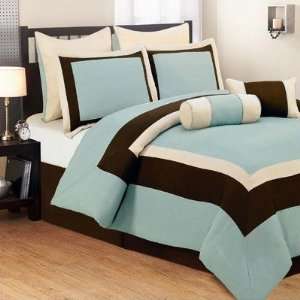    Verona Hotel 8 Piece Comforter Set in Aqua Blue