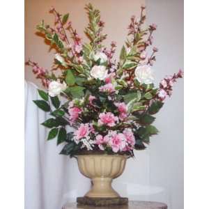   Cherry Blossom, White & Pink Rose Floral Arrangement