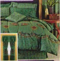 NEW Dragon Asian Oriental Green Comforter Set Queen  