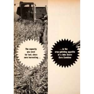  1966 Ad John Deere Corn Combine Narrow Row Attachment Farm 