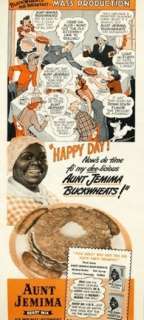 AUNT JEMIMA MASS PRODUCTION ART Vintage Ad 1942  