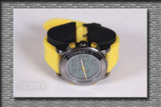 NEW Mens AX Armani Exchange Wrist Watch AX 1078 Yellow Rubber Band 