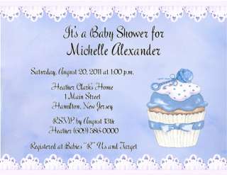   Cupcake Girl or Boy Personalized Baby Shower Invitations w/Envelopes