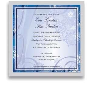  295 Square Wedding Invitations   Sunrise Snowflakes 