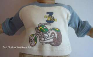 Doll Clothes fits Bitty Baby Motorcycle T Shirt VROOM  
