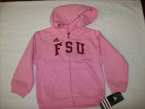 Florida State Seminoles Adidas Toddler Pink Hooded Jacket sz 2T  