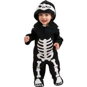   Baby Skeleton Infant / Toddler Costume / Black   Size 6 12 Months