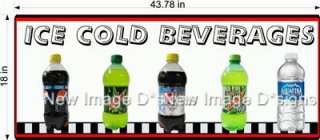 ICE COLD DRINK POP CONCESSION FOOD BANNER SIGN 18 X 44  