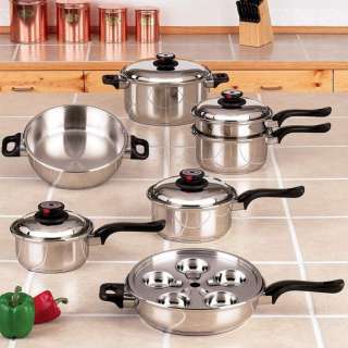   17pc Surgical Stainless Steel Waterless Steam Cooking Cookware Set