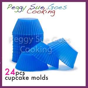 24 Silicone Round Cupcake Baking Cup Muffin Mold Liner  