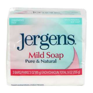 12   BARS JERGENS MILD SOAP Pure & Natural 3 OZ (85 g)  