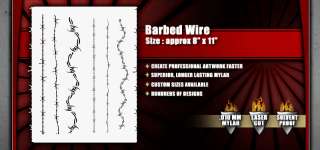 Barbed Wire Airbrush Stencil Template  