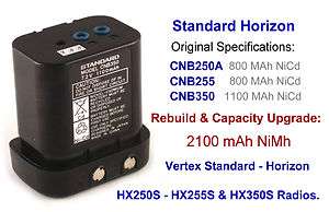 Standard Horizon Radio / Battery Rebuild Upgrade Service   Free Return 