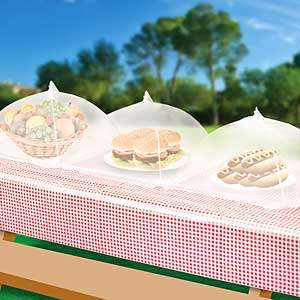 SET OF 3 FOOD TENTS   Picnic or BBQ Insect Cover 088014029705  